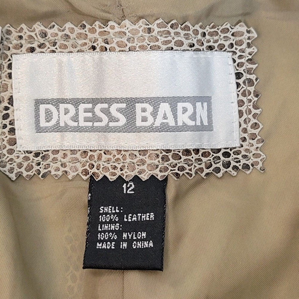DressBarn Womens Straight Cut Genuine Leather Reptile Print Pants - Picture 11 of 12